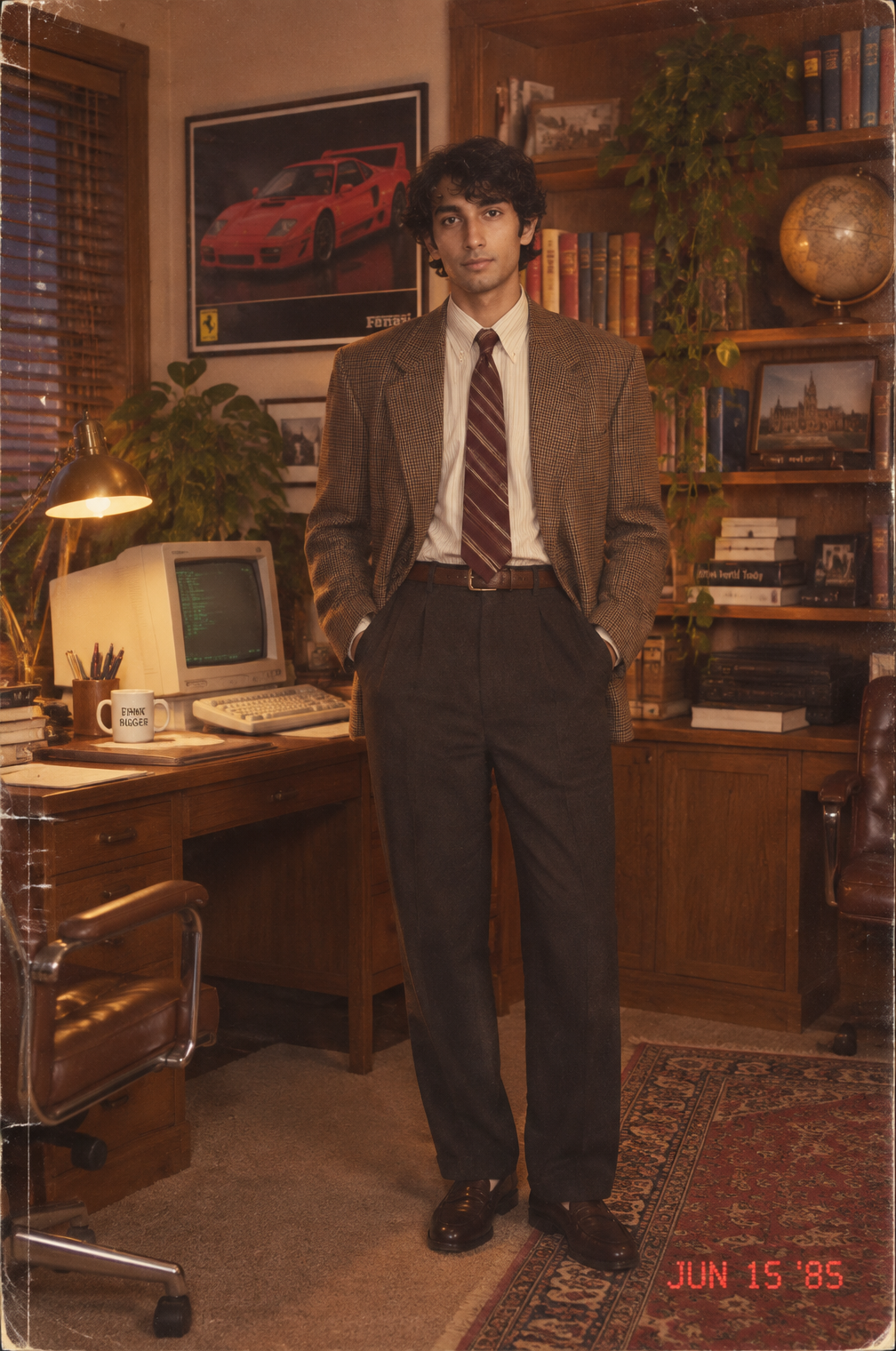 GoStudio.ai / 1980s Home Office Example / AI Image Prompt / GoStudio.ai 1980s Home Office — example generated with this AI prompt