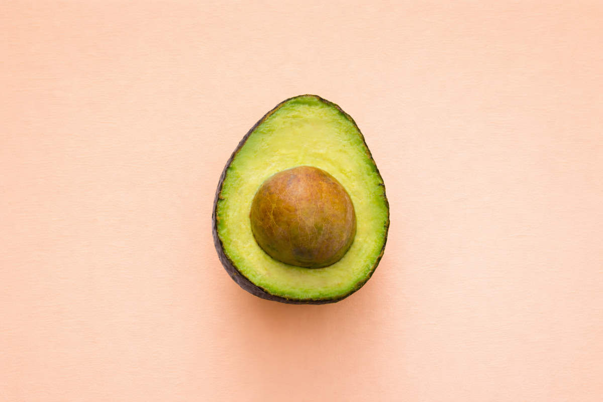 Avocado photo on a peach background