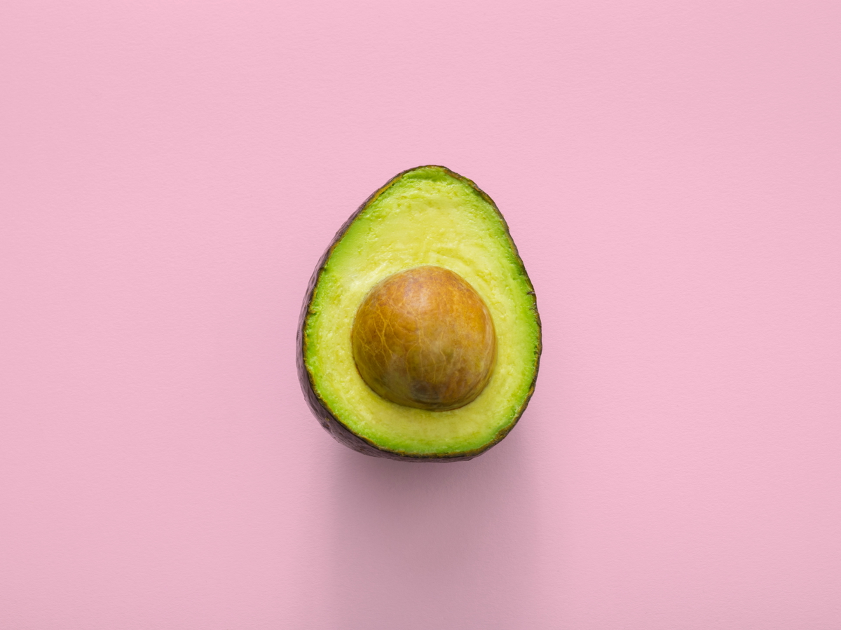 Avocado photo on a pink background