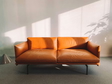 Orange leather sofa — sample photo to add a new background