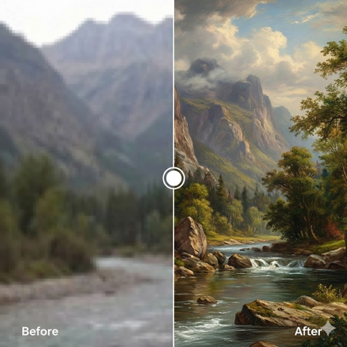 Creative AI upscaling processing Creative AI upscaling processing