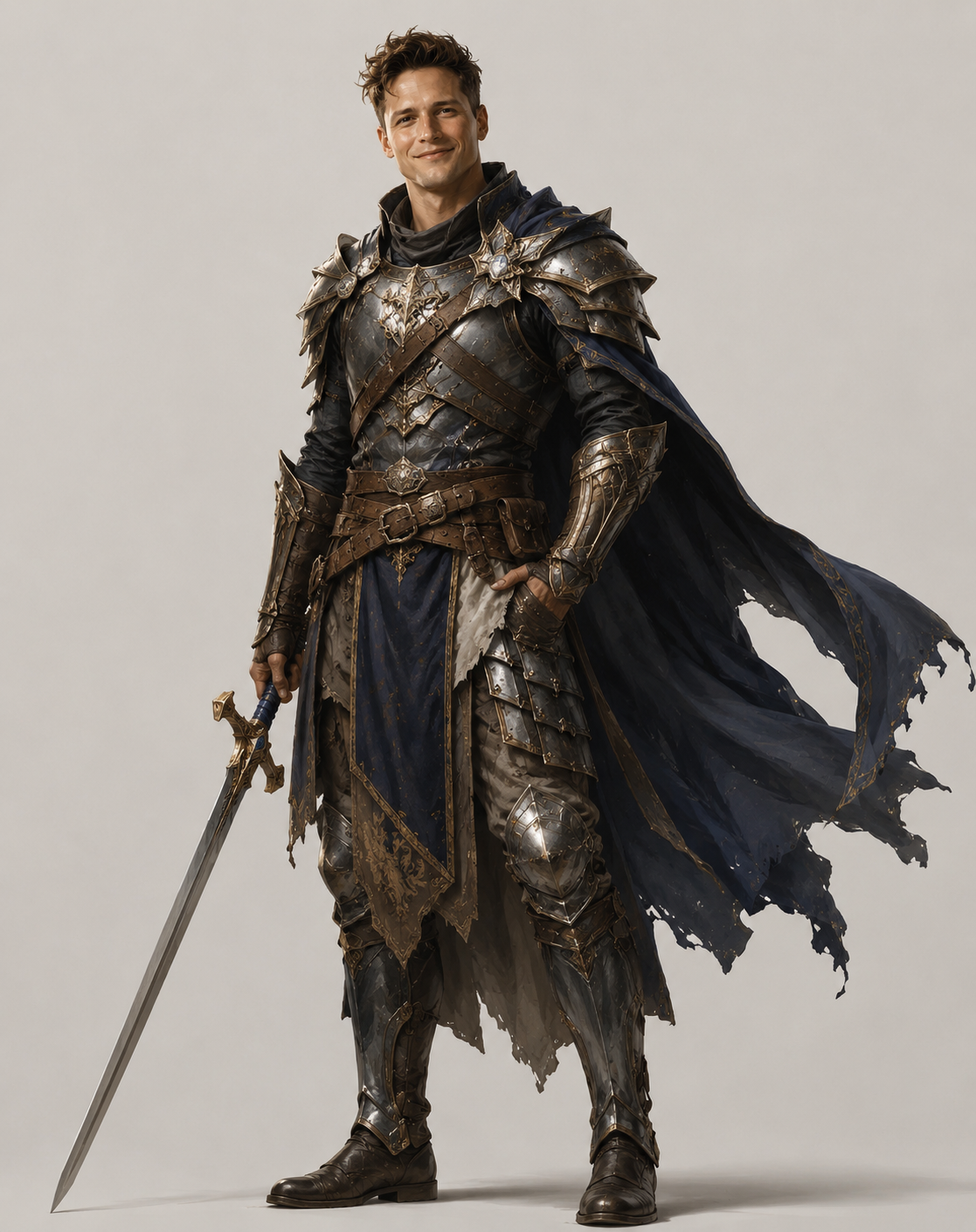 AI-generated fantasy warrior illustration before editing with built-in tools
