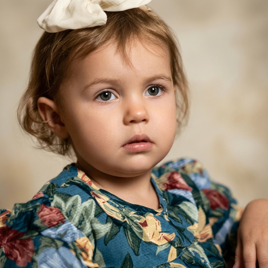Portrait after AI colorization, full natural color restored