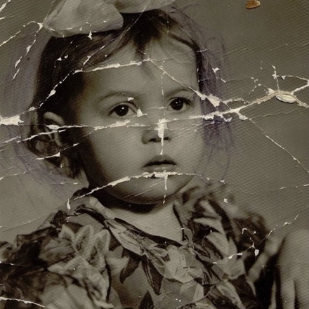 Black and white portrait before AI colorization