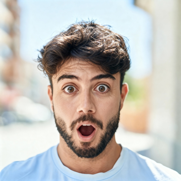 Same portrait edited by GoStudio AI to change the facial expression