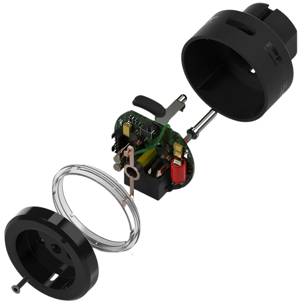 An exploded view of a motor assembly — background removed by iLoveIMG