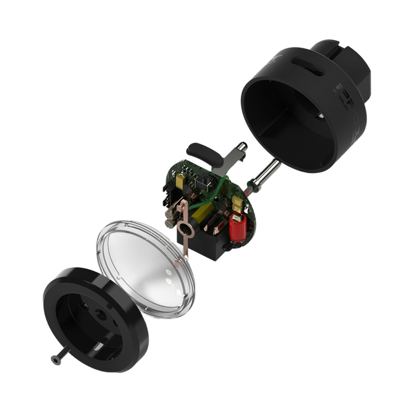 An exploded view of a motor assembly — background removed by Erase.bg