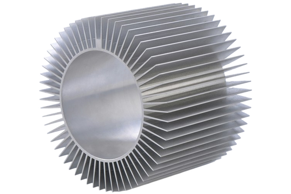 A finned aluminium heat sink — background removed by iLoveIMG
