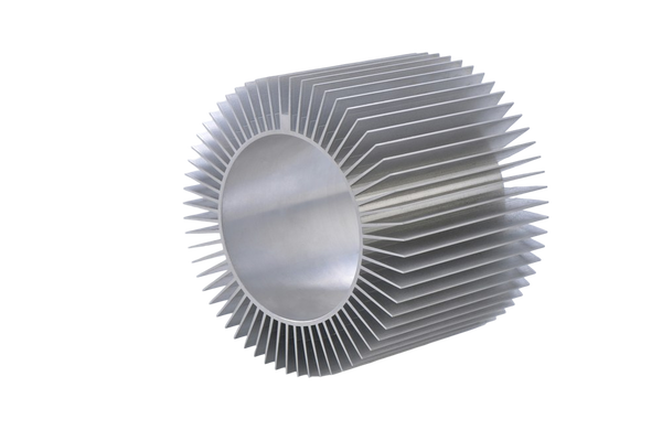 A finned aluminium heat sink — background removed by GoStudio.ai (Free)