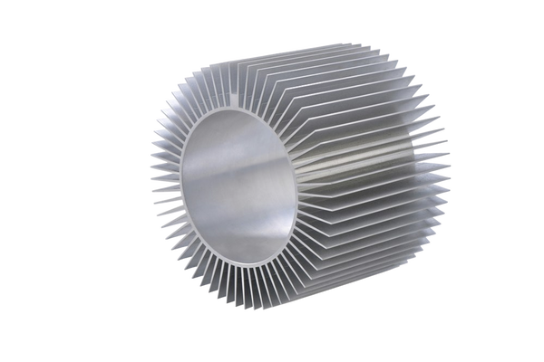 A finned aluminium heat sink — background removed by Remove.bg
