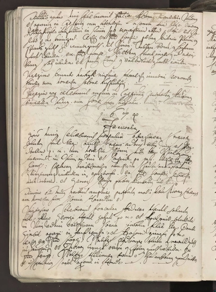 Page of a handwritten seventeenth-century manuscript dated 1674, in brown iron-gall ink on laid paper — upscaled by GoStudio Lite