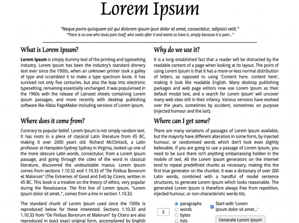 Lorem ipsum specimen page set in a serif typeface with a large display heading — upscaled by GoStudio Advanced