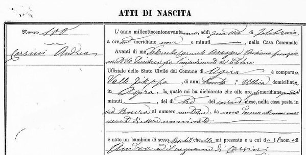 Handwritten Italian birth register page from the 1890s — watermark removed by GoStudio Lite