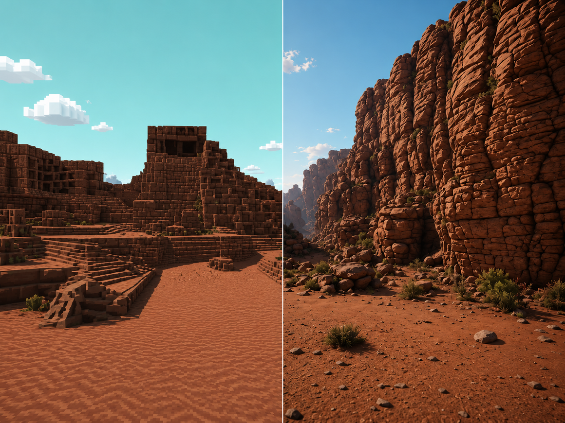 Desert landscape with a mountain in the background — creative AI upscaling