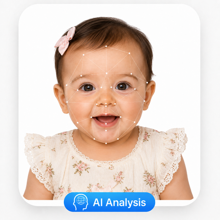 Centered face for baby passport Centered face for baby passport