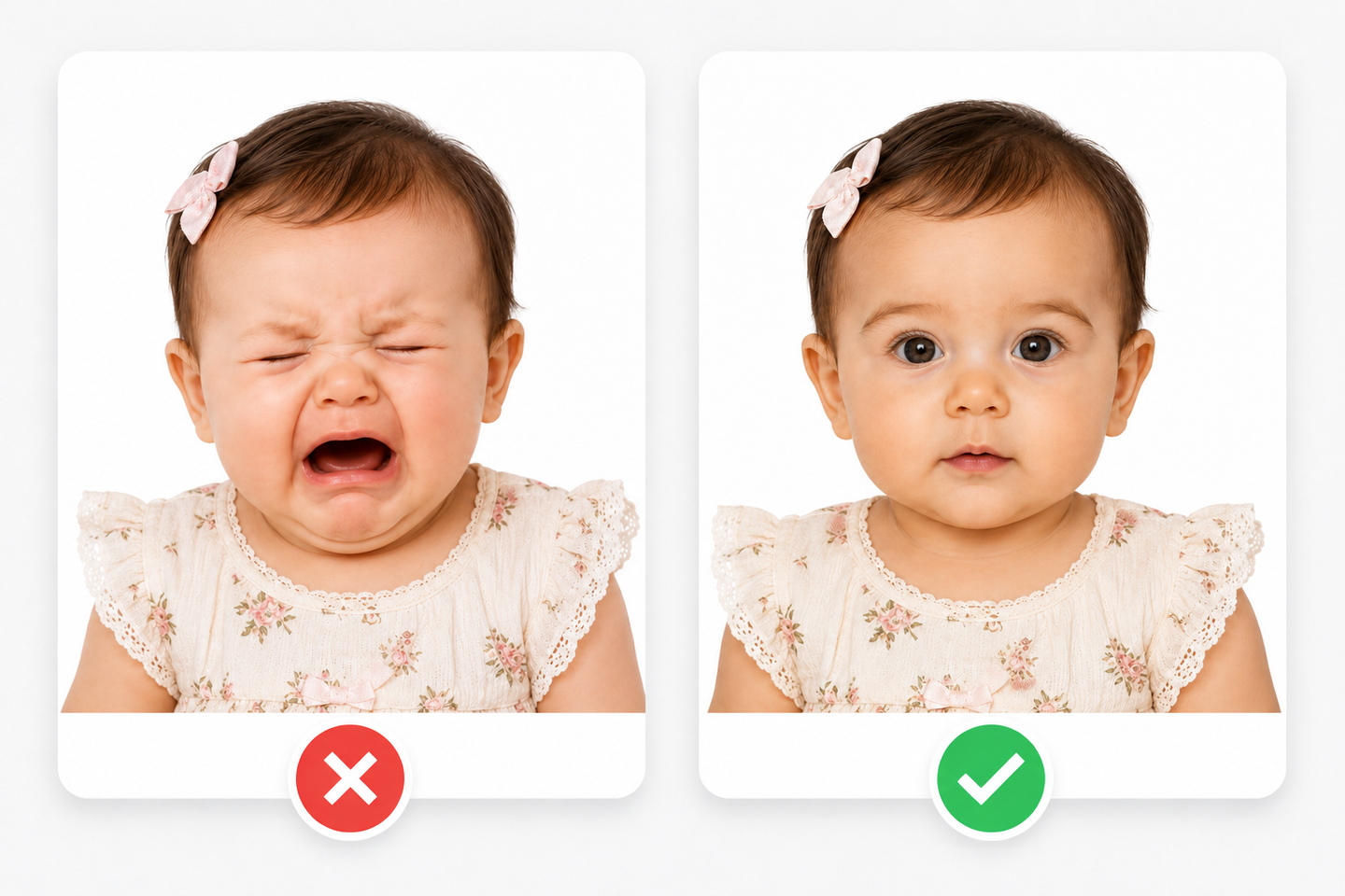 Baby with natural lighting for passport photo Baby with natural lighting for passport photo