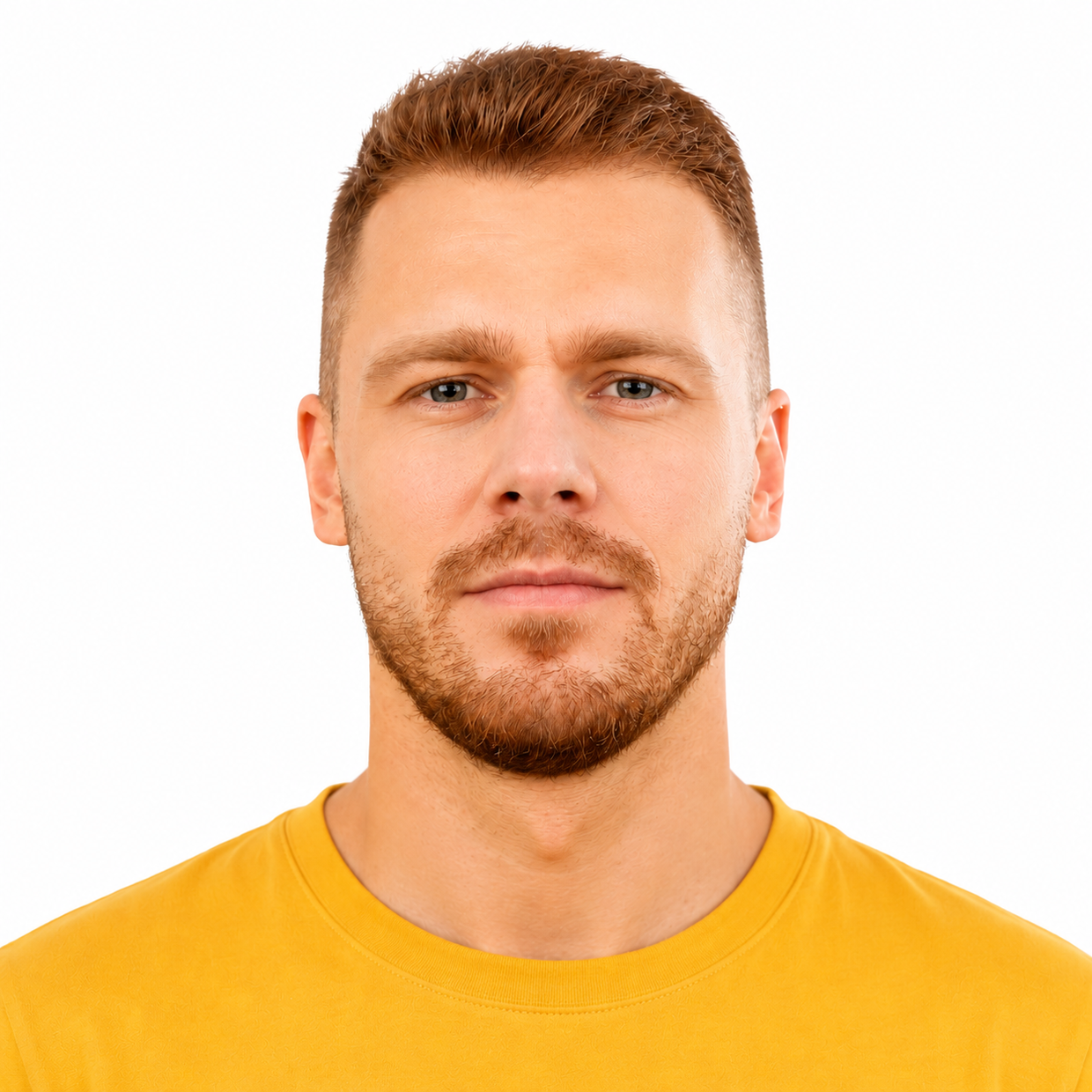 Compliant UK 35×45 mm passport photo after AI conversion Compliant UK 35×45 mm passport photo after AI conversion