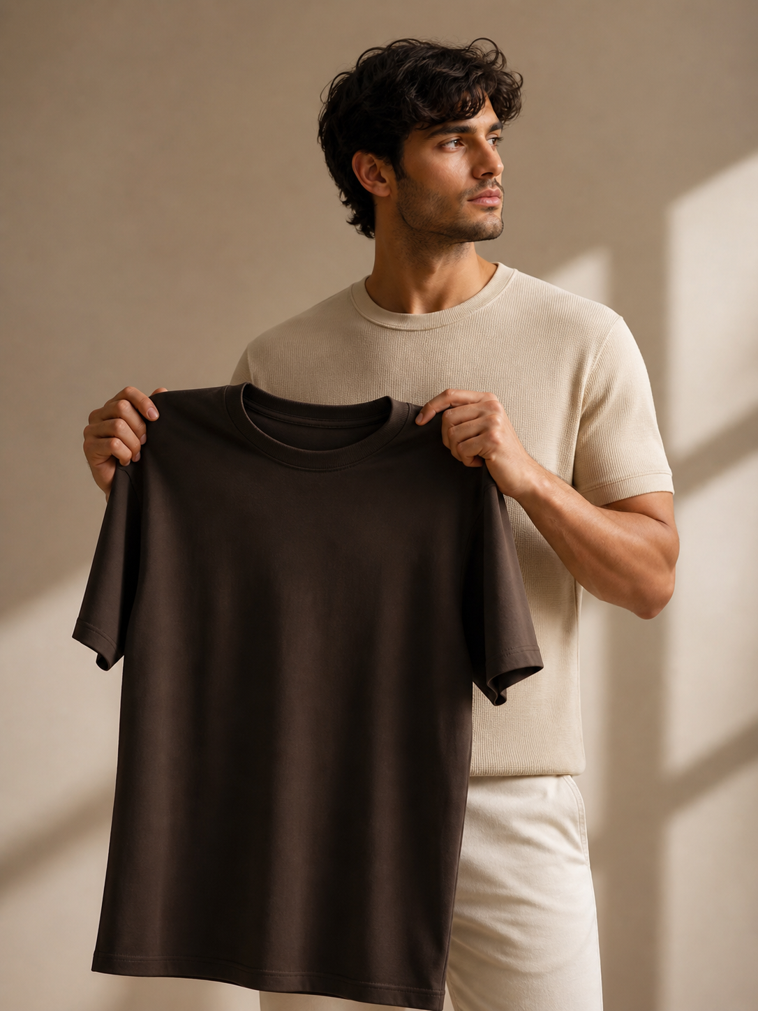 Personal brand photo — founder or creator holding their product in a portrait