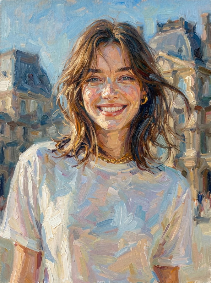 Photo restyled as oil painting with AI style transfer