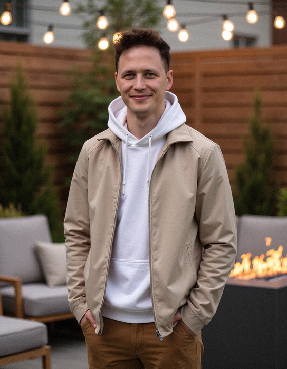 Professional AI-generated headshot showing a person in business attire