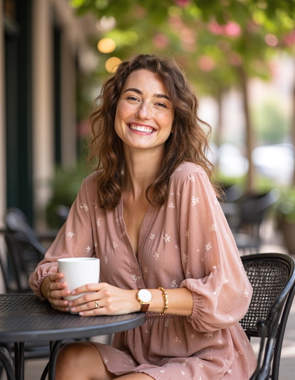Café scene — coffee shop portrait