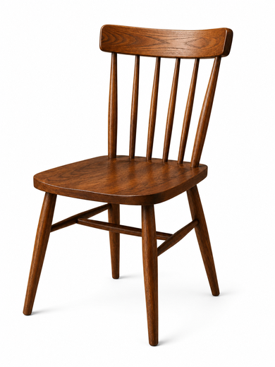 The image shows a wooden chair on a white background. The chair has a classic design with a curved backrest and armrests, and four tapered legs. The wood is a warm, natural color, and the white background provides a stark contrast to the chair. The image shows a wooden chair on a white background. The chair has a classic design with a curved backrest and armrests, and four tapered legs. The wood is a warm, natural color, and the white background provides a stark contrast to the chair.