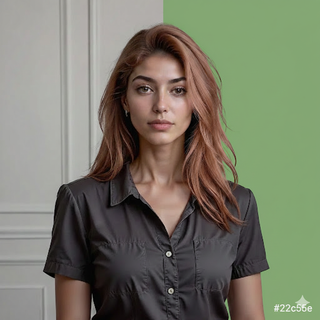 Portrait of a woman on a green background