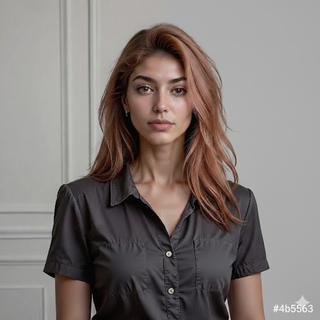 Portrait of a woman on a grey background