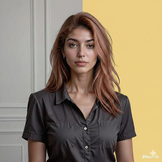 Portrait of a woman on a yellow background