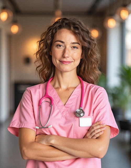 AI-generated nurse headshot AI-generated nurse headshot