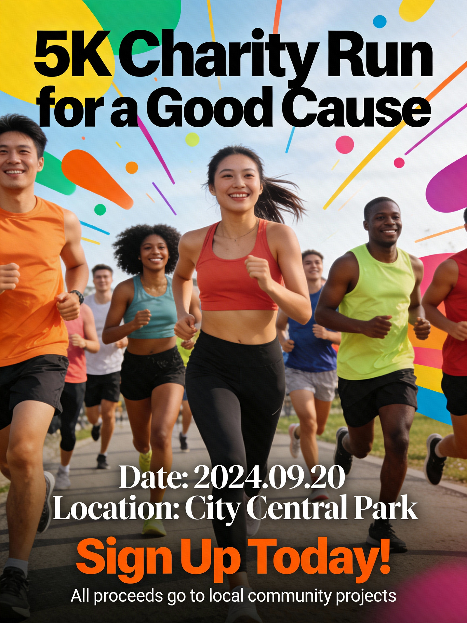 5K Charity Run Event Poster — AI prompt example