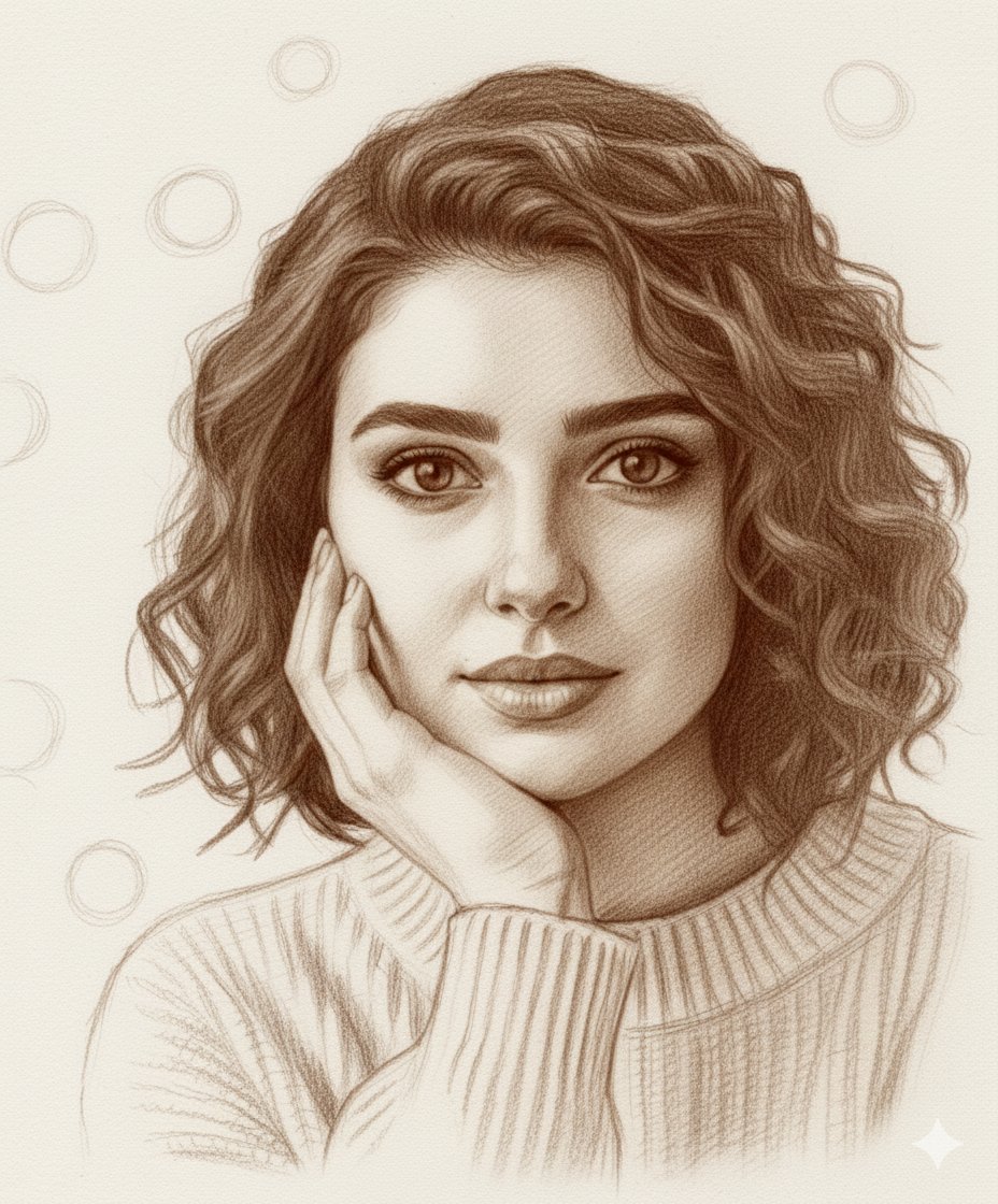 GoStudio.ai / Brown Pencil Portrait Sketch Example / AI Image Prompt / GoStudio.ai Brown Pencil Portrait Sketch — AI prompt example