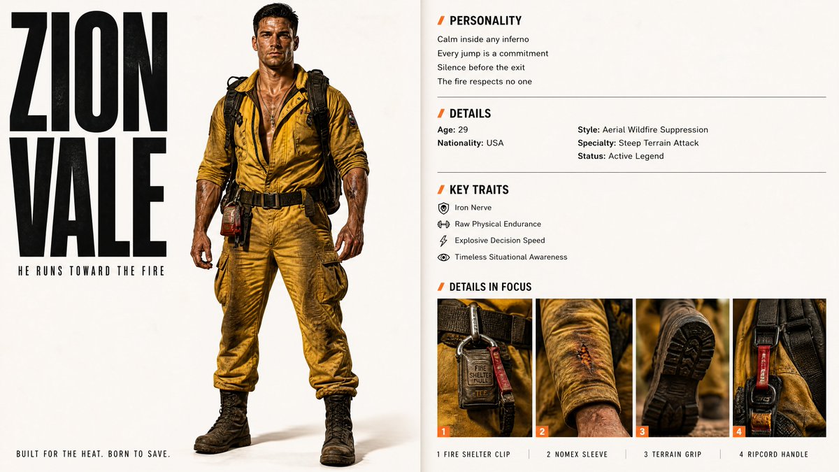 Editorial Character Profile Spread — AI prompt example