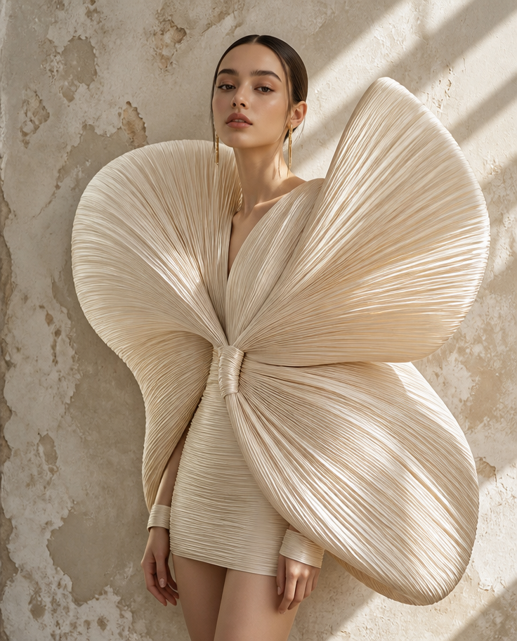 Sculptural Couture Editorial — AI prompt example