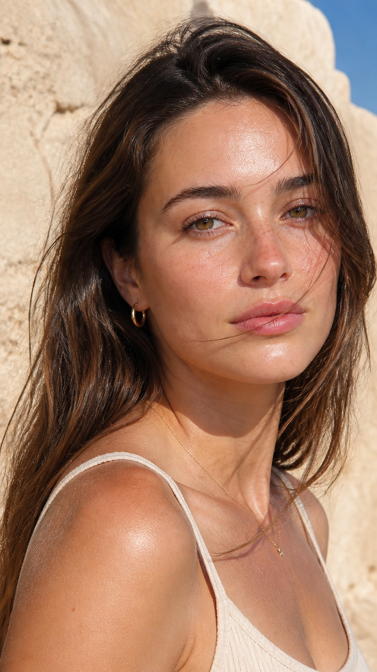 Sunlit Natural Beauty Portrait — AI prompt example