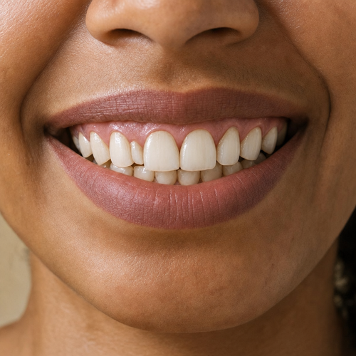 The same smile after teeth whitening, with the lips unchanged The same smile after teeth whitening, with the lips unchanged