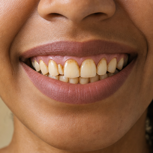 A smile with yellow teeth, before teeth whitening A smile with yellow teeth, before teeth whitening