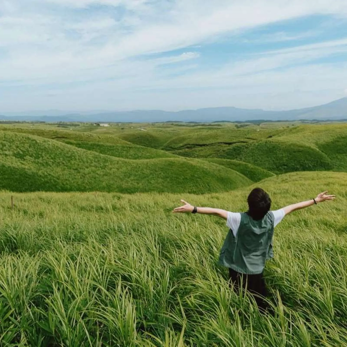 Color correction before and after: a dark, murky hillside photo turns into natural green grass under a blue sky Color correction before and after: a dark, murky hillside photo turns into natural green grass under a blue sky