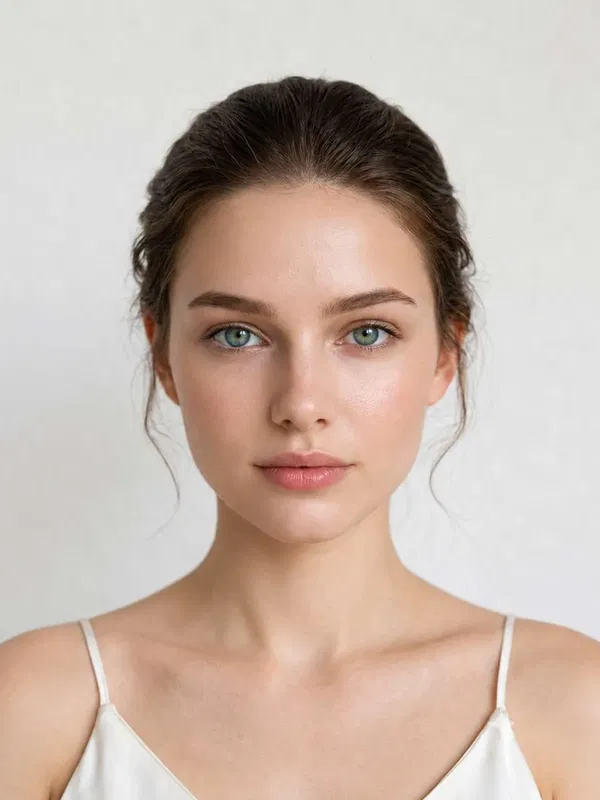 A close-up portrait with changed eye color from the Eye Color Changer