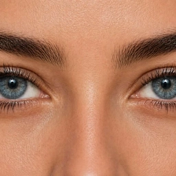 Close-up of light gray eyes, a sample photo for the eye color changer