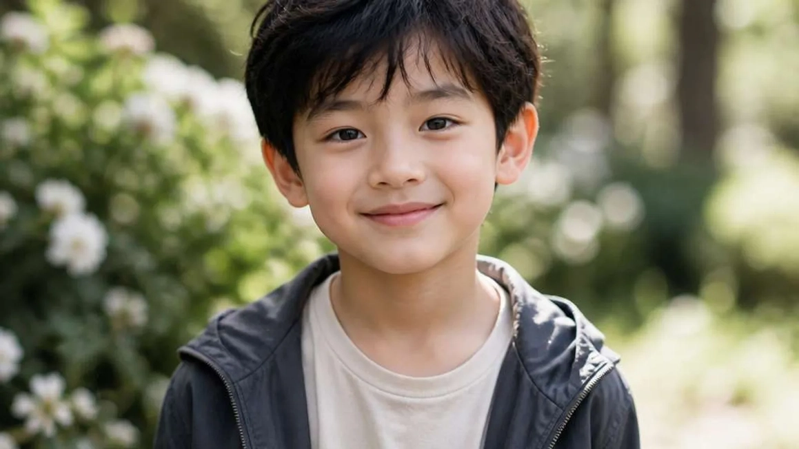 Their imagined son, a boy with straight black hair and dark brown eyes.