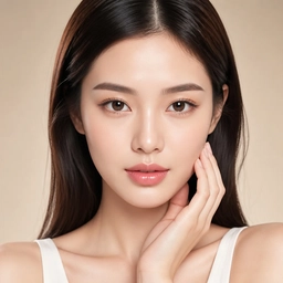 AI portrait of a woman with poreless smoothed skin, a sample to make look real