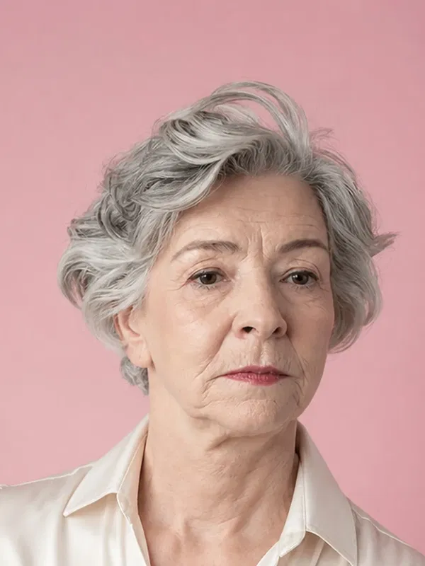 A portrait after removing glasses from the photo