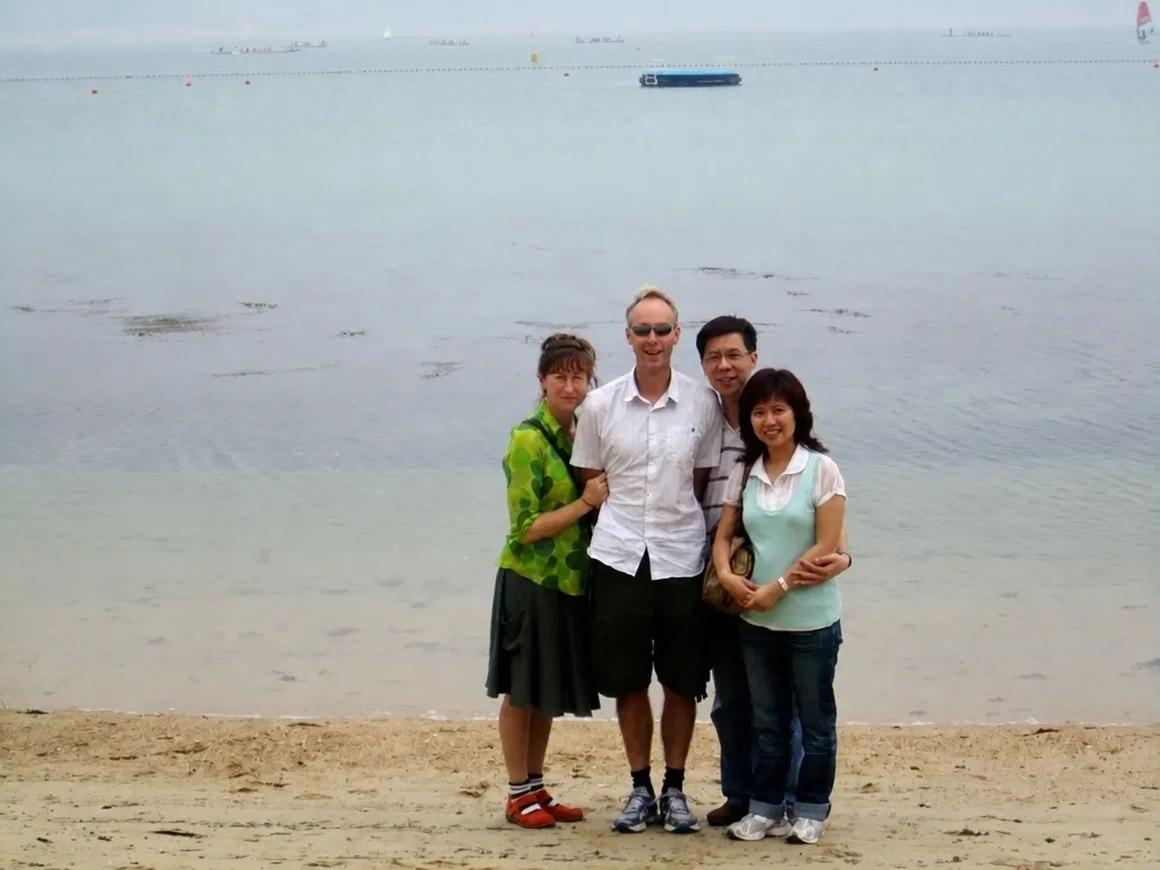 The same beach photo with the jumping photobomber removed and the sand and sea rebuilt The same beach photo with the jumping photobomber removed and the sand and sea rebuilt