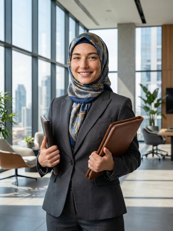 Hijab + Corporate headshot — professional Hijab + Corporate style generated by GoStudio.ai