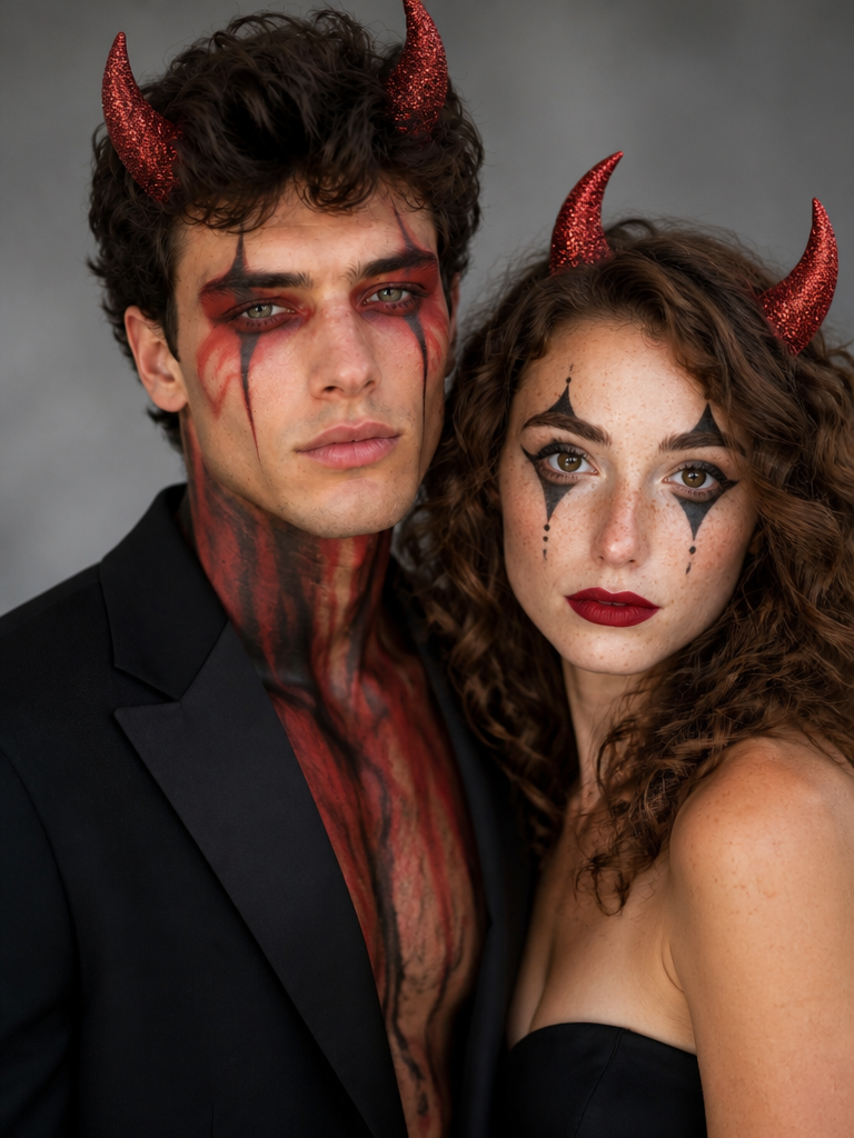 GoStudio.ai / Devil Horns Makeup Example / AI Image Prompt / GoStudio.ai Devil Horns Makeup — example generated with this AI prompt