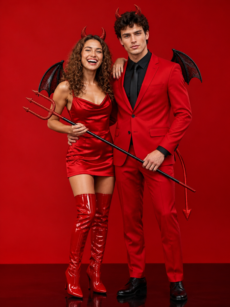 GoStudio.ai / Red Devil Pair Example / AI Image Prompt / GoStudio.ai Red Devil Pair — AI prompt example
