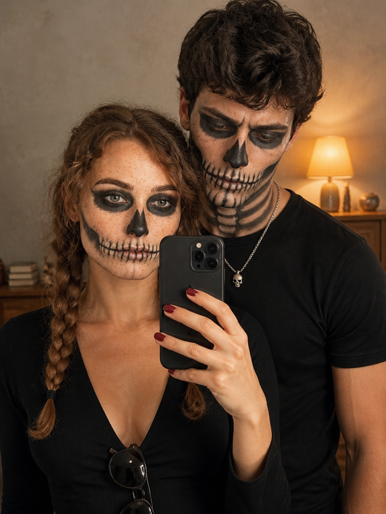 GoStudio.ai / Skeleton Couple Example / AI Image Prompt / GoStudio.ai Skeleton Couple — example generated with this AI prompt