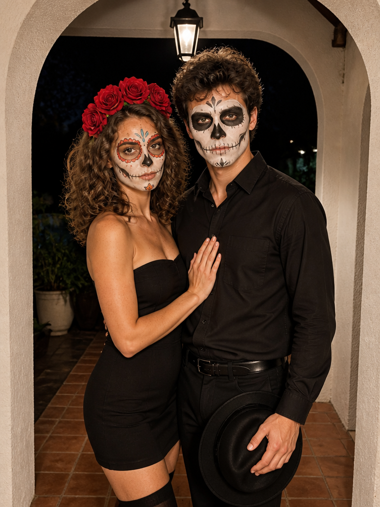Sugar Skull Couple — AI prompt example