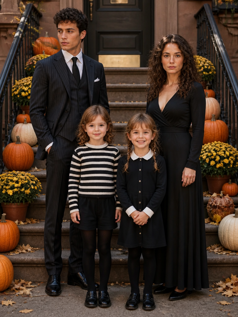 GoStudio.ai / Gothic Stripes Family Example / AI Image Prompt / GoStudio.ai Gothic Stripes Family — AI prompt example